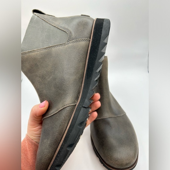 COPY - SOREL Harlow Chelsea Rain Boot Waterproof Leather Ankle Booties in gray … - Picture 8 of 12